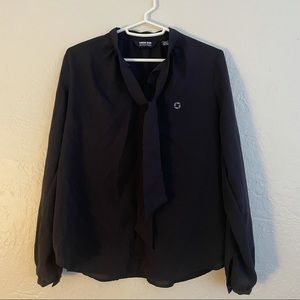 Chase Women's Crepe Long Sleeve Tie Neck Blouse